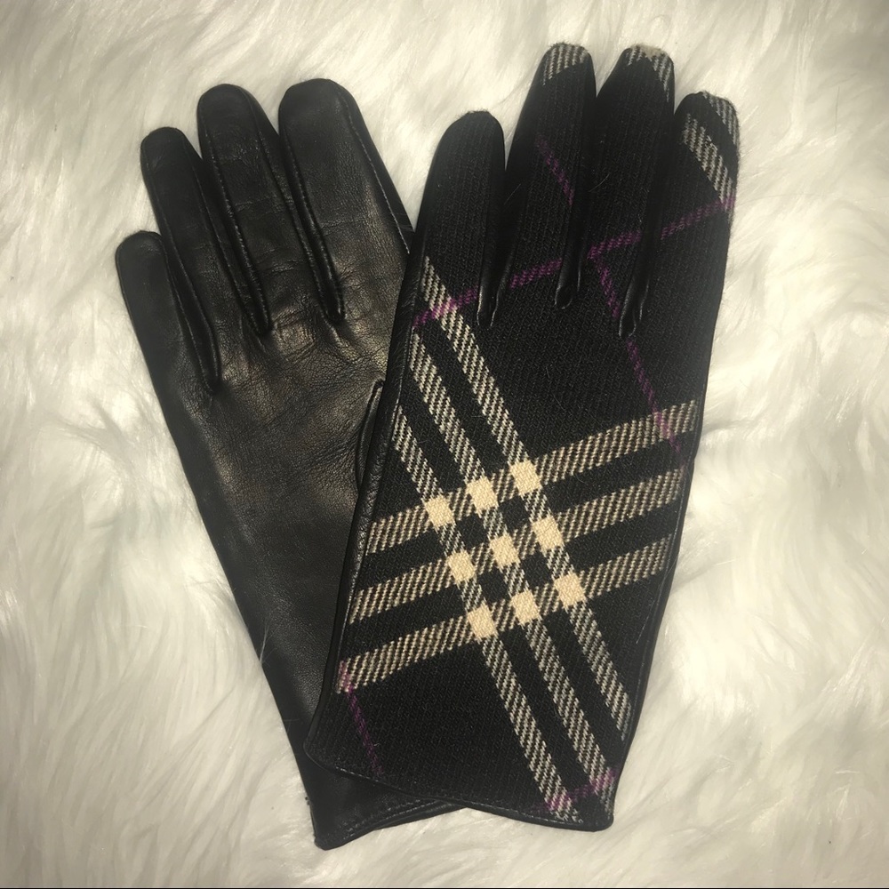 Burberry Leather Check/Plaid Glove